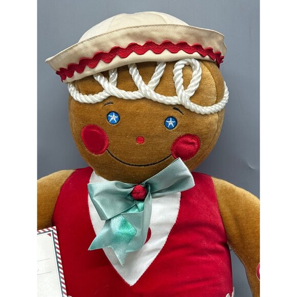 Vintage 1990 Large 27" Target Gingerbread Stuffed Plush Doll Candy Cane Bow READ - Picture 2 of 13